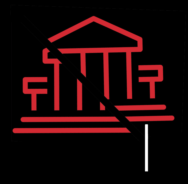 Museum icon split in half, uprooted at foundation